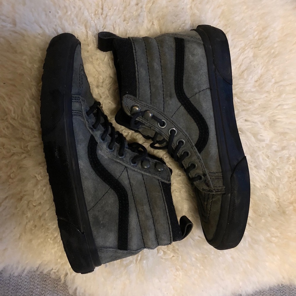 Vans Winter High Tops- Grey Suede And Black- W7.5